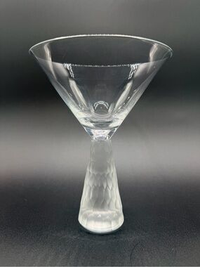 Artland Prescott Martini Glass Frosted Honeycomb Faceted Stem Replacement 6.75"